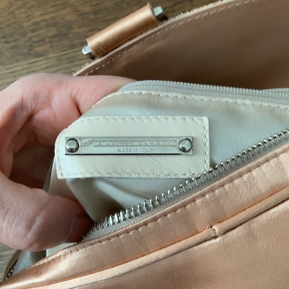 Vintage 90’S Y2K GIUSEPPE ZANOTTI Satin blush pink Shoulder Baguette Purse bag - Picture 15 of 16